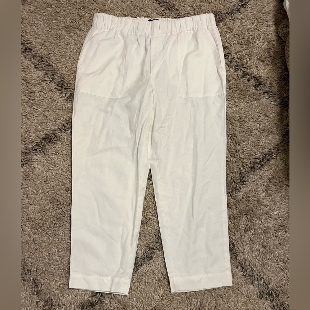 Banana Republic cotton/linen blend cropped pants size L (P231)
